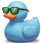 blue duck with sunglasses